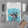 Halloween Shark Skeleton T-shirt -SmartPrintsInk Designs - Image 3